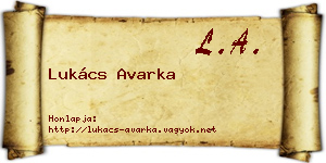 Lukács Avarka névjegykártya